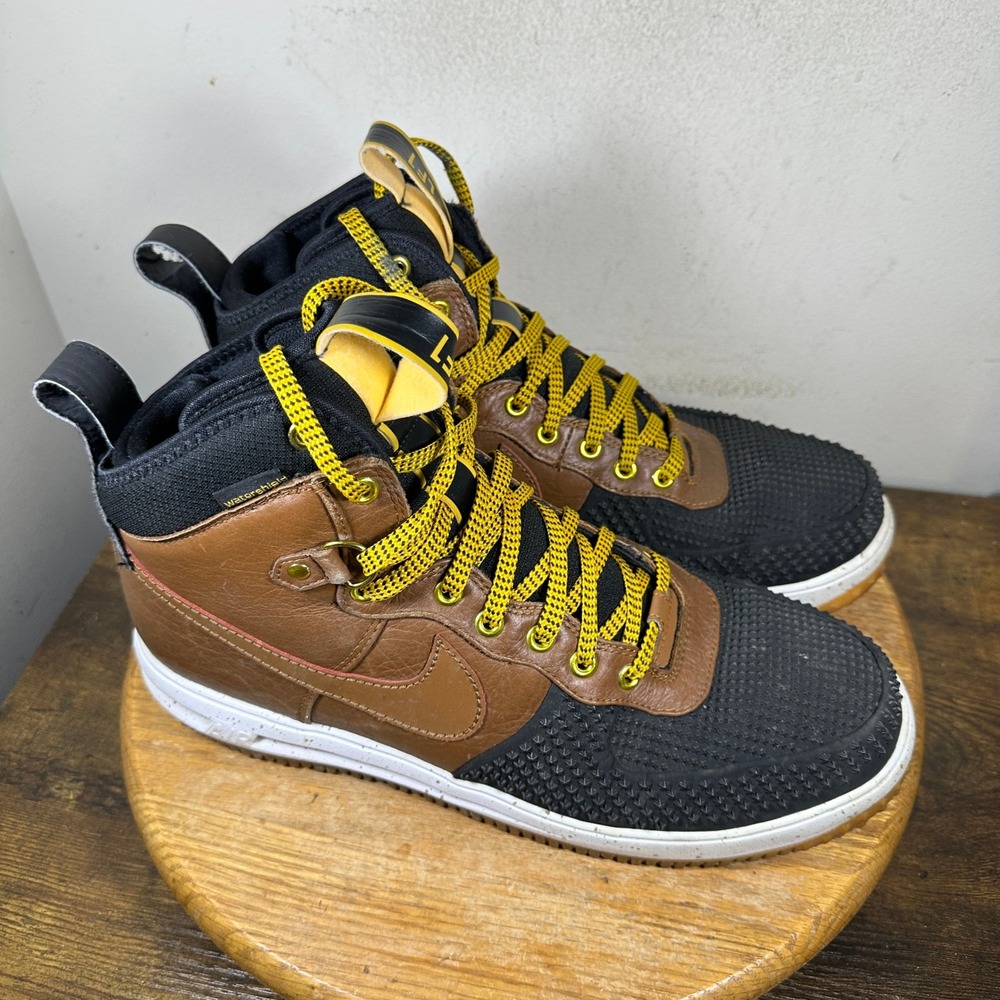 Nike Lunar Force 1 Duckboot Ale Brown Black 805899-004 Mens 13 High Top Boots